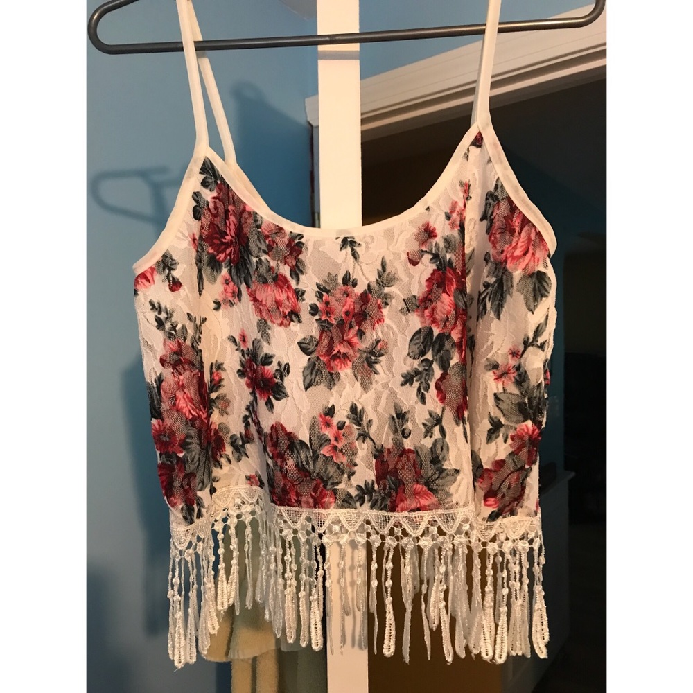 LA HEARTS lace tank crop top